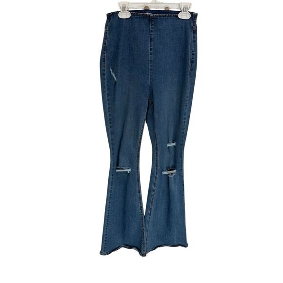 Tinsel Women's High‎ Waist Flared Jeans Wide Leg Bell Bottoms M - Picture 1 of 6